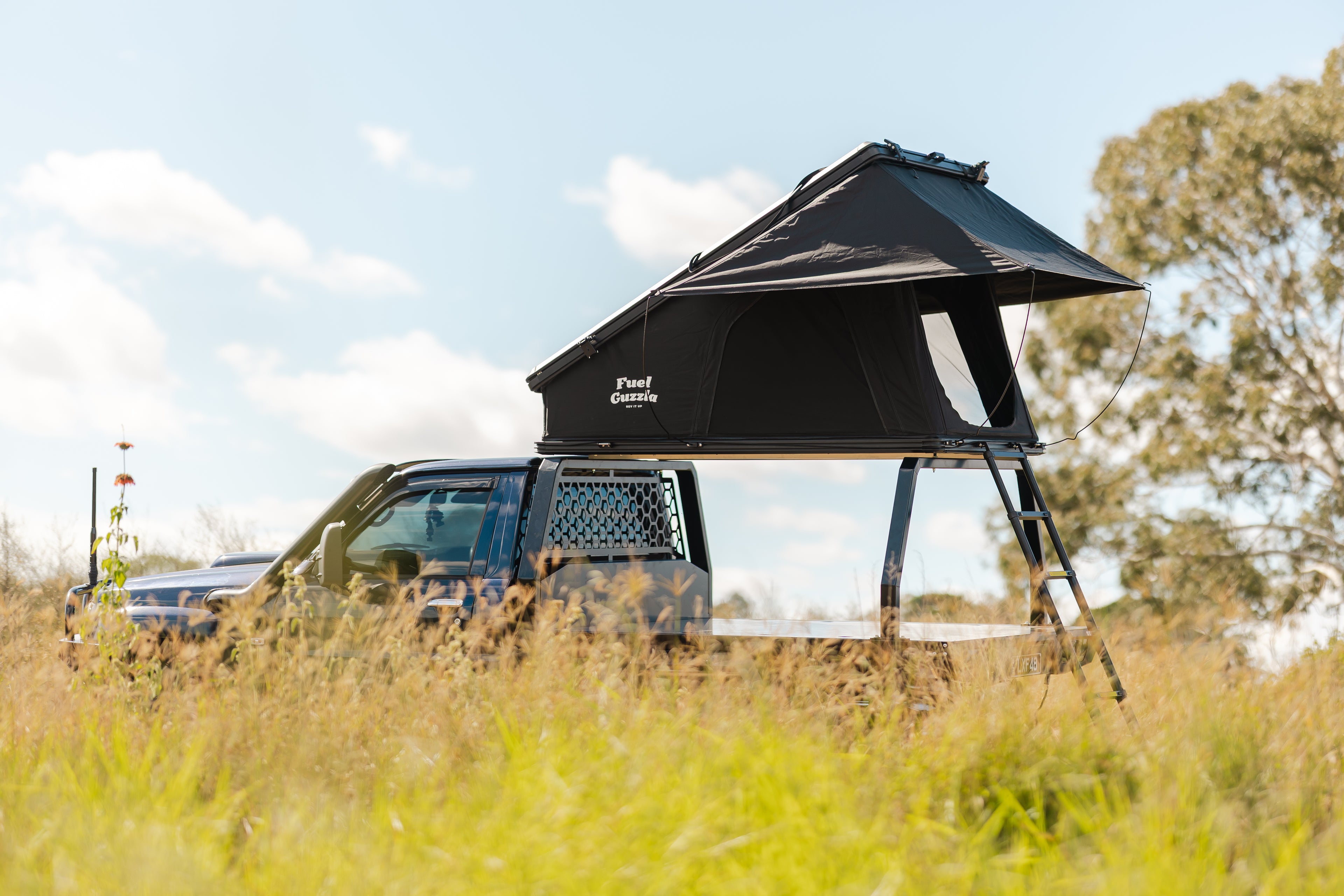 Fuel Guzzla V5 X-HINGE Rooftop Tent & 270 Degree Awning Bundle
